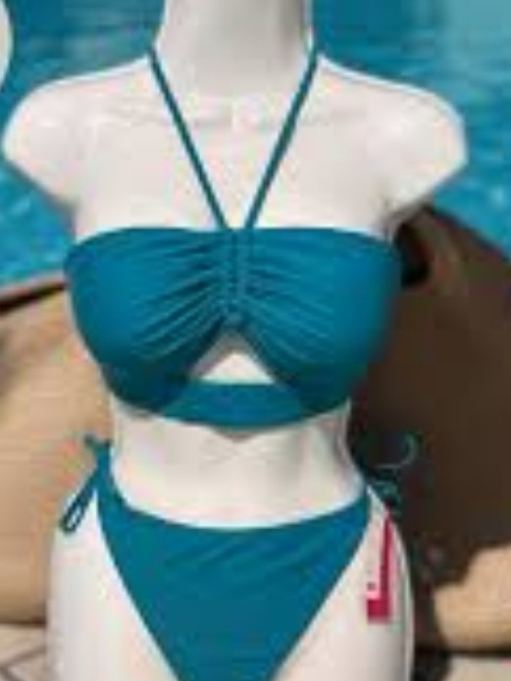 Xhilaration Teal Tie-Side Bikini Set